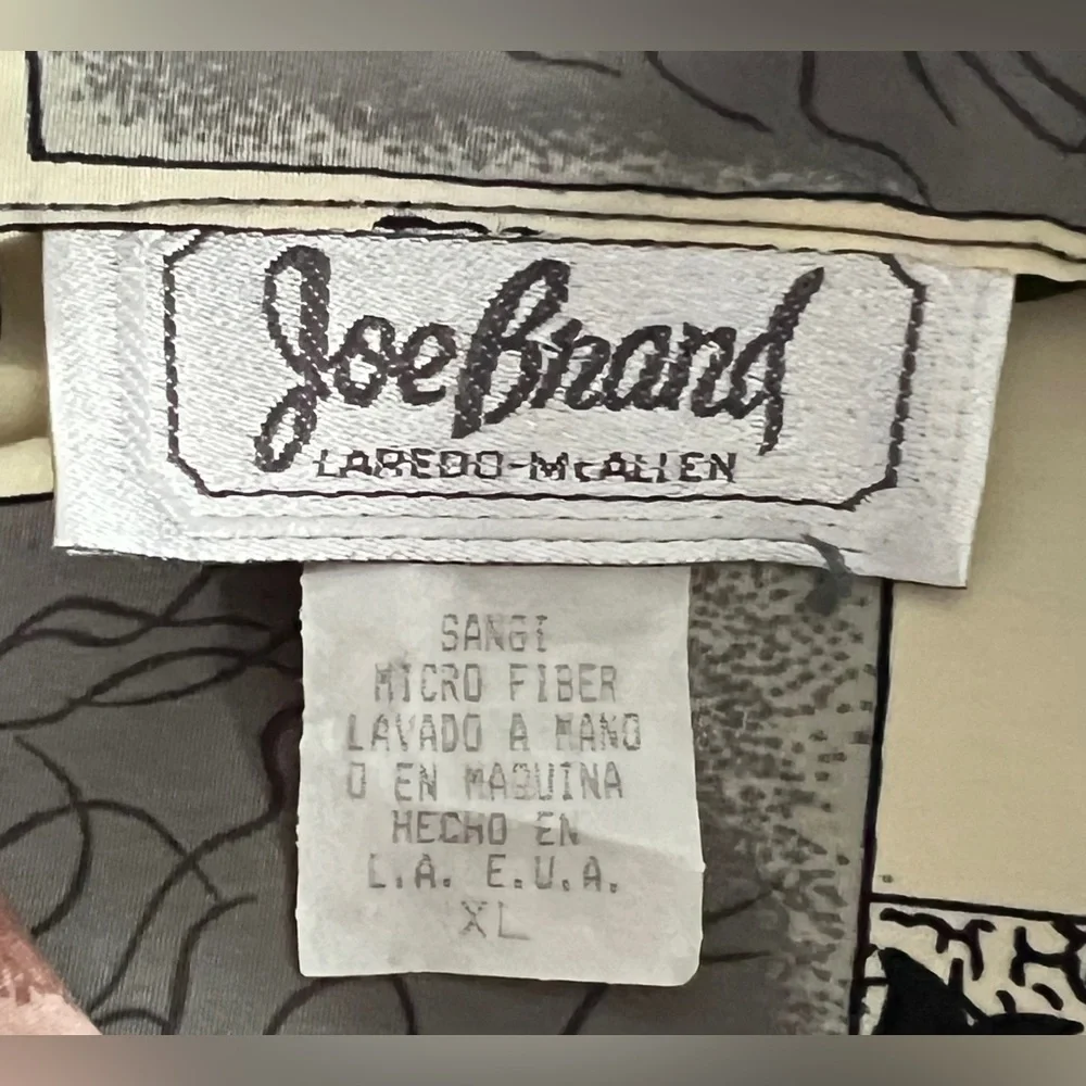Joe Brand Men’s Vintage Pop Art Short Sleeve Shirt, Black/Brown/Cream, Size XL - Picture 8 of 10